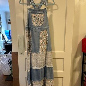 POL Blue and Floral Maxi Dress